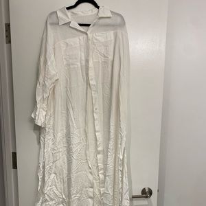 White Long Beach Coverup